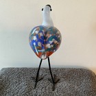 Handmade Glass Bird Figurine with Metal Legs Decorative Collectible — photo 4