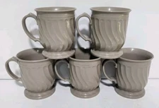 [Set of 5] Dinex Turnbury Brown Swirl Coffee Mugs (#3000) Vintage