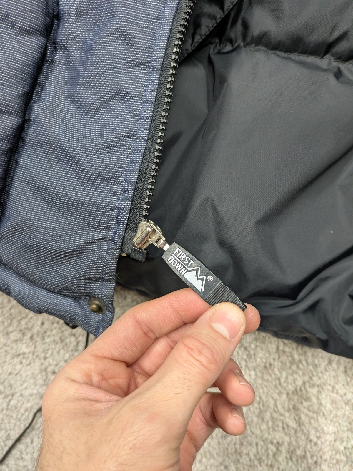 First Down Parka Jacket Mens Medium Gray Goose Do… - image 7