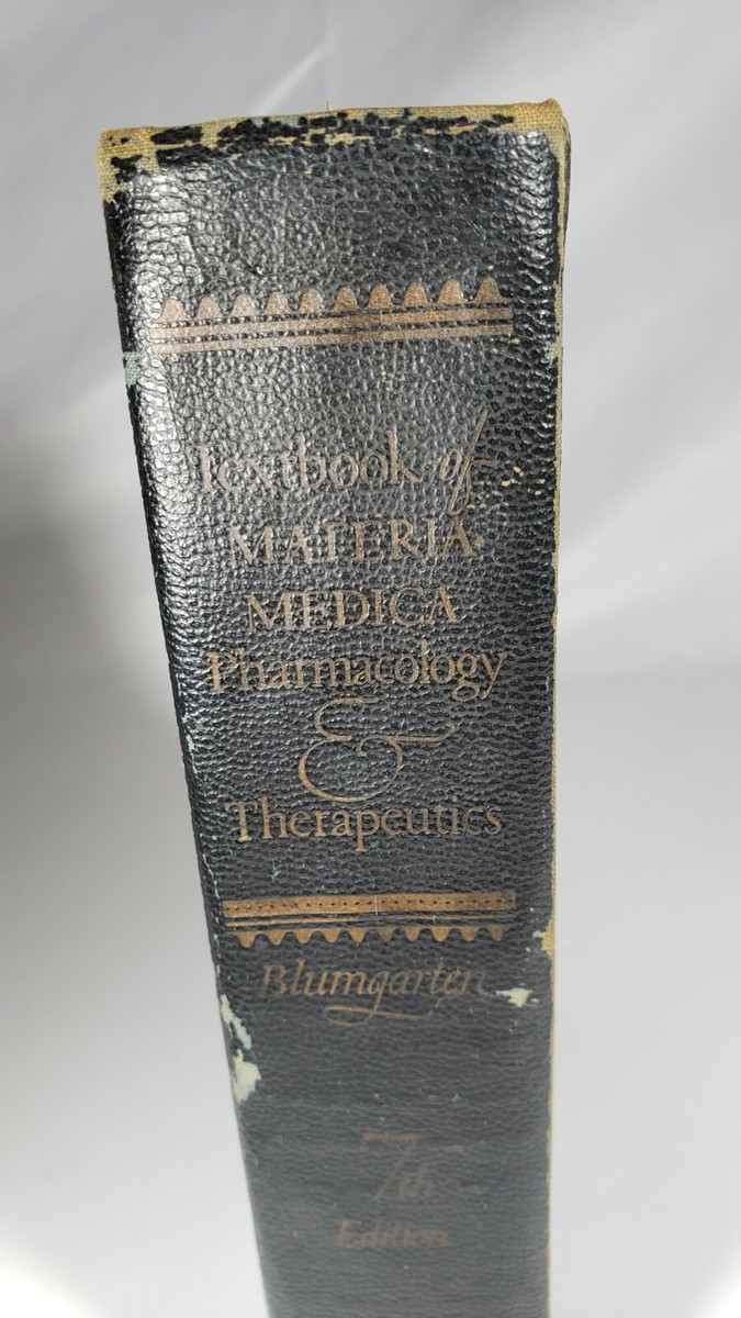 VG Textbook Materia Medica Therapeutics Blumgarten 1939 Antique