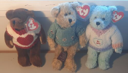 3 Retired TY Attic treasure beanie jumper bears Casanova Skylar Flynn NEW w tags