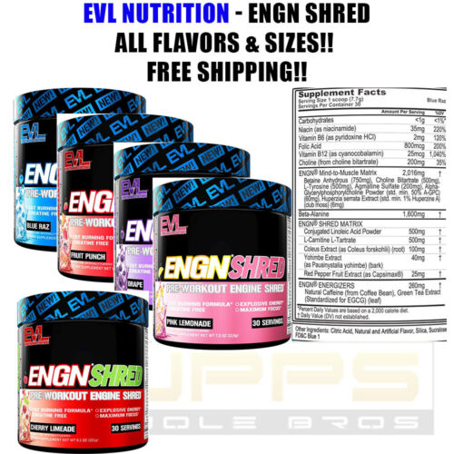 Evl Nutrition - Engn Shred -Bcaa Energy - Preworkout (30 Servings) - All Flavors