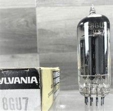 8GU7 TUBE SYLVANIA USED TESTED  BOXED VINTAGE COMMERCIAL SURPLUS