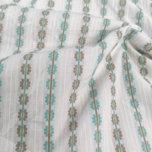 Cotton striped floral vintage fabric embroidered Tablecloth Kitchen towel Sewing - Picture 5 of 15