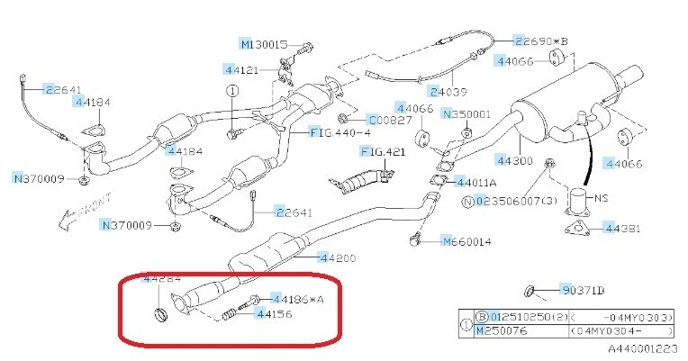 Junta de donut de escape Subaru 44022-AA123 2002-24 Subaru 1991-2005 OEM Foto 3 de 4