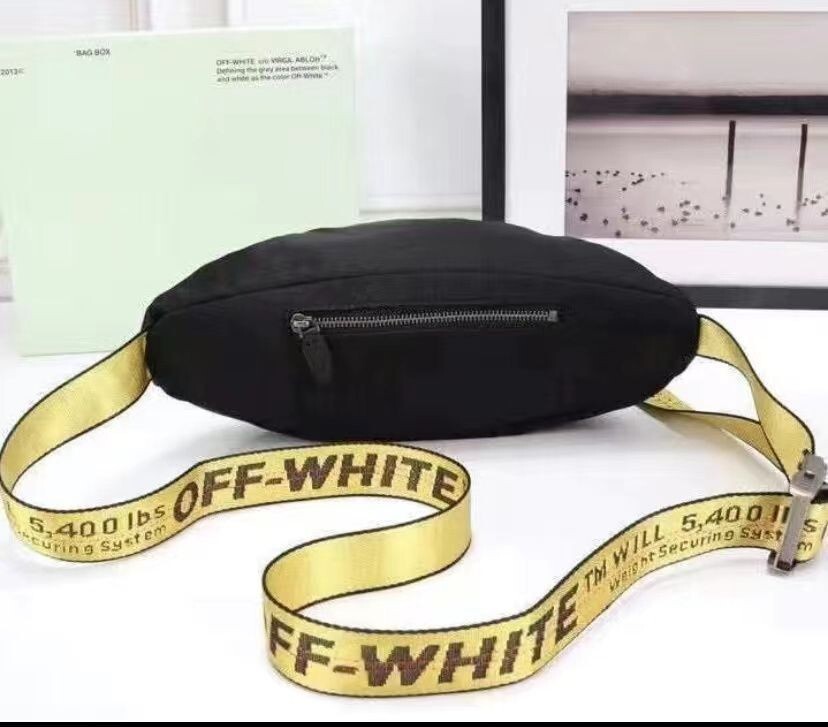 Off White Fanny Bag sling backpack Industrial Strap Yellow Belt