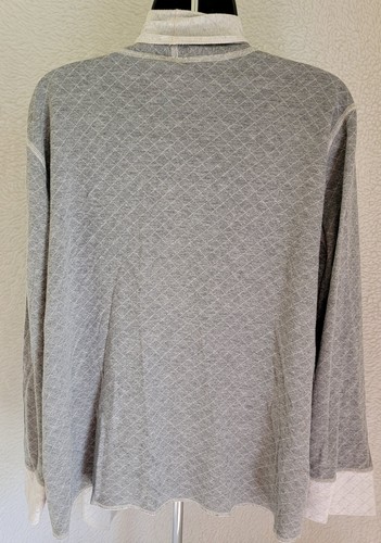 Jockey Womens Cardigan Shirt Top Blouse Size XXL 2XL 2X Large Gray White - Picture 7 of 24