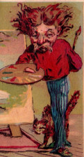 1882 Bacon Stickney & Co. Enterprise Baking Powder Crazy Haired Artist F170