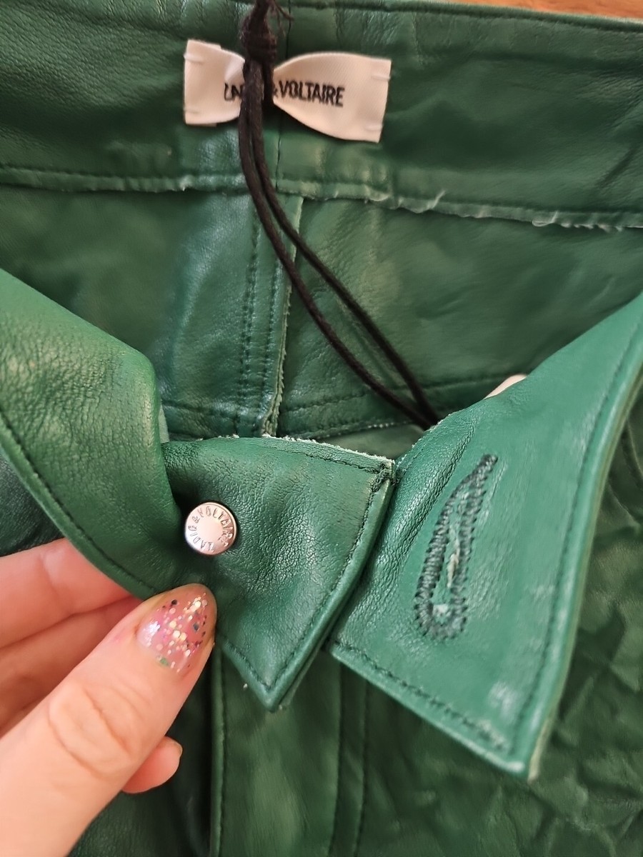 Zadig & Voltaire Phlame Crinkle Leather Pants Stretch Buisson $898