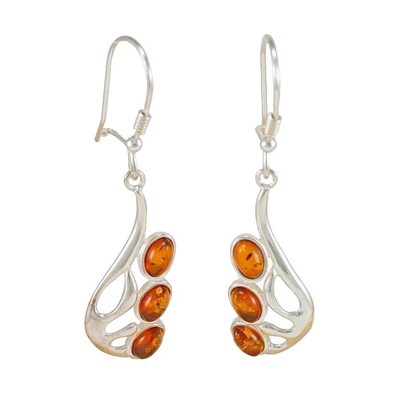 Hoop Pendientes de Moda de color ámbar