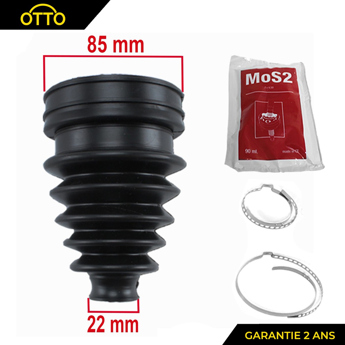 Soufflet de Cardan Universel pour toutes voitures avec graisse et Colliers