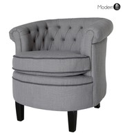 Grey Occasional Chester Tub Chair, Grey Deep Button Chair, Grey Tub Chair Grey Occasional Chester Tub Chair, Grey Deep Button Chair, Grey Tub Chair