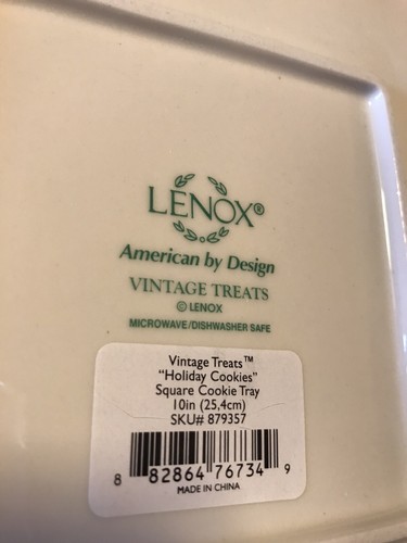 Just Reduced!!! Lenox Vintage Treats Holiday Square Cookie Tray Christmas - Picture 7 of 7