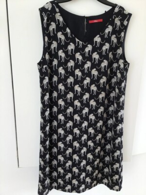 blusenkleid s.oliver 38 gepard animal print dunkelblau urlaub boho