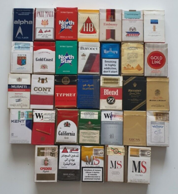 retro cigarette packets Empty cigarette packs old, vintage 96 pieces #22