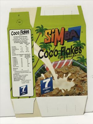 Kellogg s Ecuador Simba Cocoa Flakes 1994 Unused Mini Cereal Box