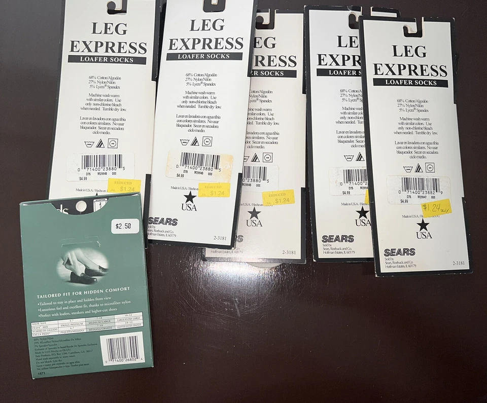 Лот 6 (12 пар) мокасины носки скрытый вкладыш PEDS 7-10 голая, ноги Express OS белый - Изображение 2 из 3