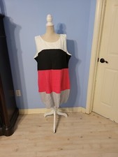 Perfectly Priscilla Size 1x Dress Womens Multicolored Color Block Sleeveless