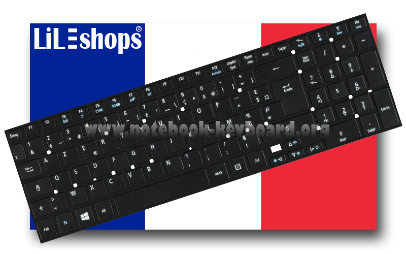 CLAVIER AZERTY FRANÇAIS DE REMPLACEMENT POUR ACER ASPIRE V3-731G – NOIR – NEUF