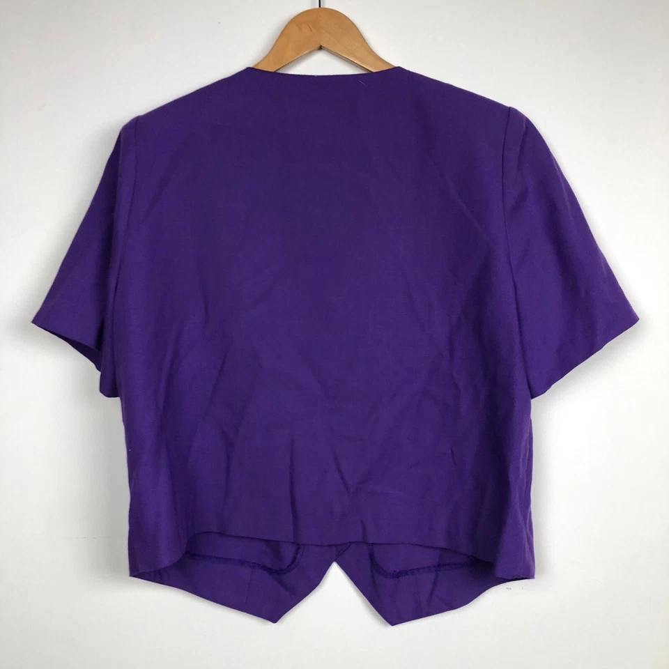 Blusa De Colección Sag Harbor II Para Mujer Manga Corta Botón Frontal Púrpura Sólido Talla 16W Foto 4 de 4