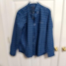 J CREW FLEX OXFORD SLIM UNTUCKED LONG SLEEVE BUTTON UP PLAID BLUE SHIRT MEDIUM