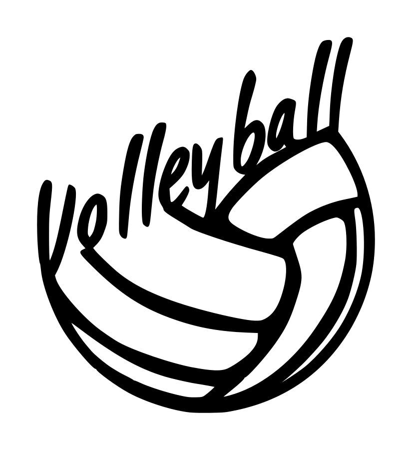 Volleyball Word Clipart Black And White