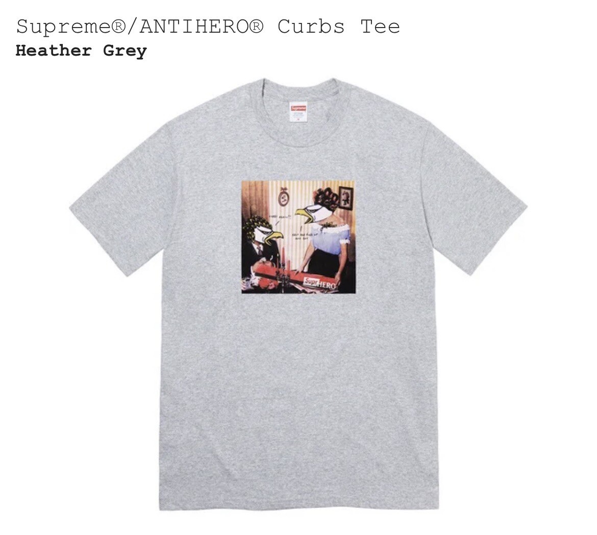 Supreme Antihero Curbs Tee Heather Grey L IN HAND | eBay
