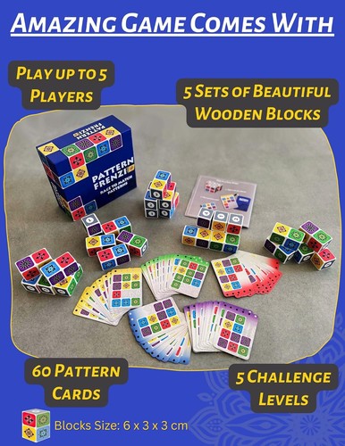 3+ Pattern Matching, Family Board Games for Children & Adults, Block Puzzle