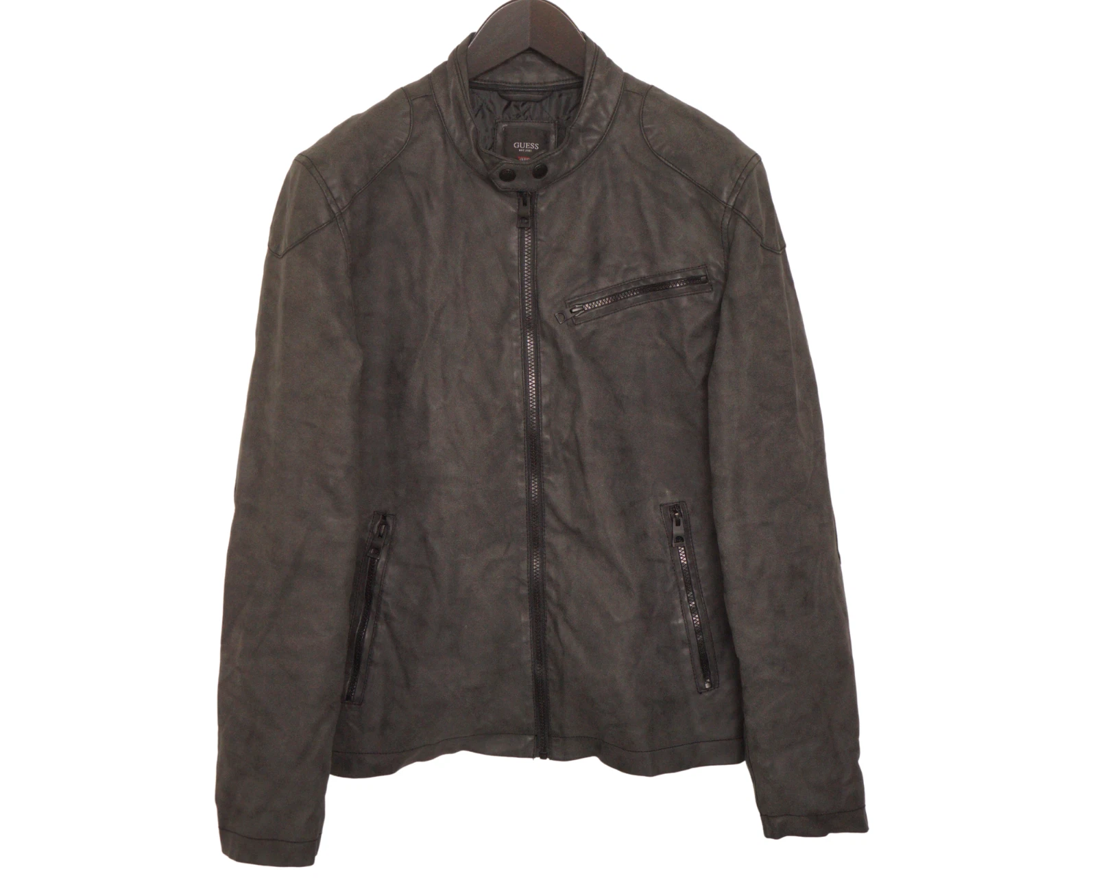 Men GUESS Jacket Breathable Bomber Black Full Zip Size S VAN939