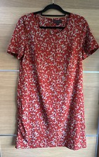Great Plains John Lewis Size 8 Red Shift Dress Short Sleeves Work Casual BD1