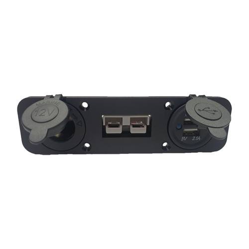 Dual USB Cig/Acc Socket Grey 50Amp/50A Anderson Mounting Panel 12V Fast Postage - Picture 3 of 4