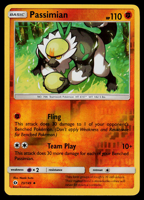 Pokemon Card - SM - Sun & Moon Passimian 73/149 Reverse Holo - NM