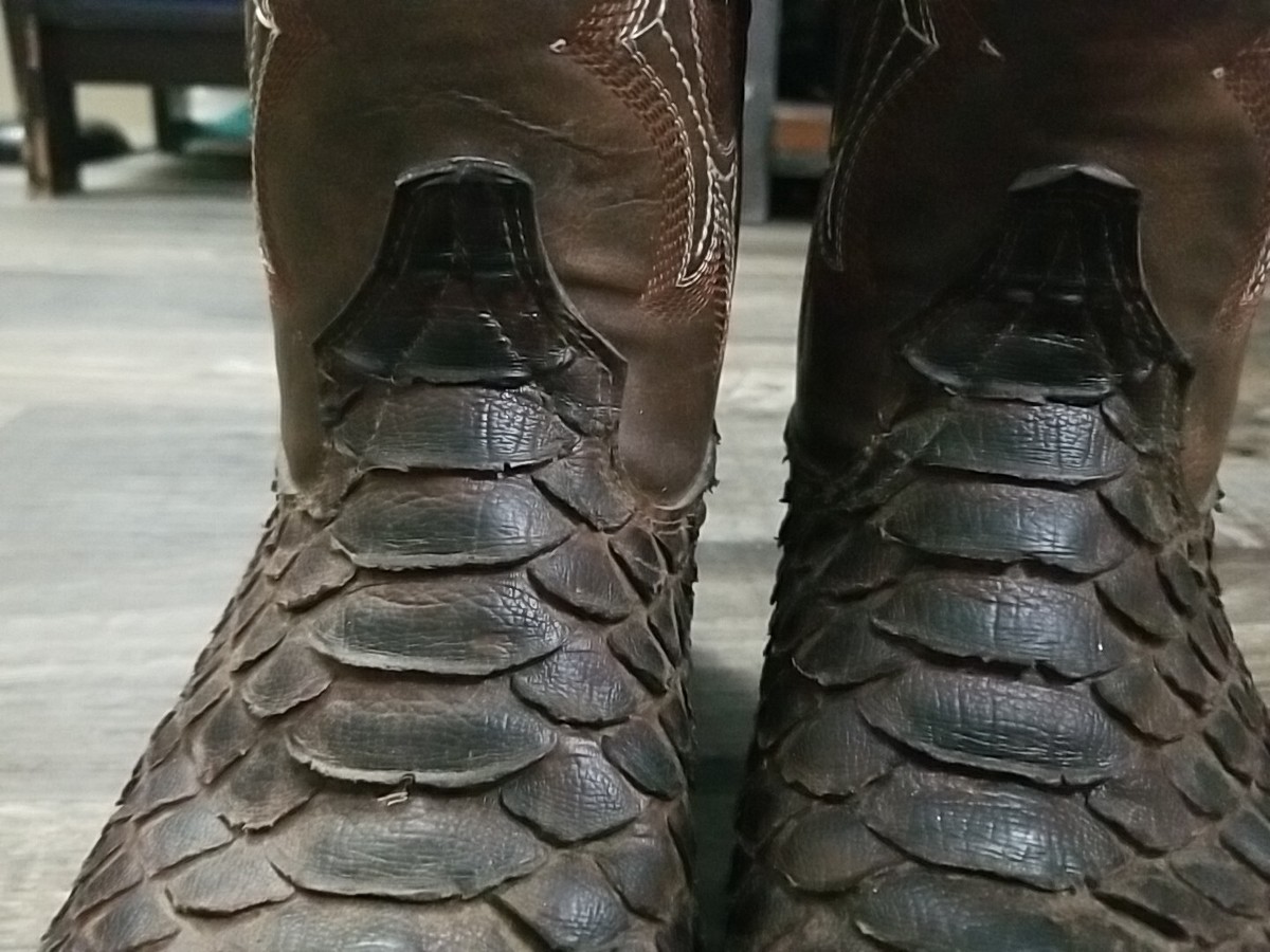 Mens Genuine Python Quality Handcrafted Western Brown  display picture 3