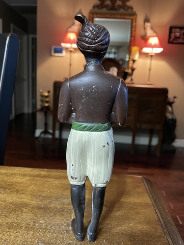 9"x2.75"x4.5" Vtg Metal(Bronze?) Nubian Figure Holding a Tray Missing Base - Picture 3 of 7