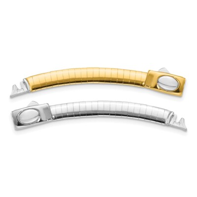 Echte 14kt 5mm weiß & gelb gewölbte Omega Verlängerung für Halskette; 2 Zoll