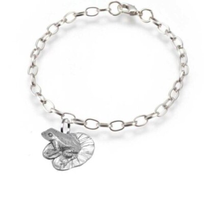 pp-a02 Frosch englische Zinn Fußkettchen/Armband handgefertigt in Sheffield