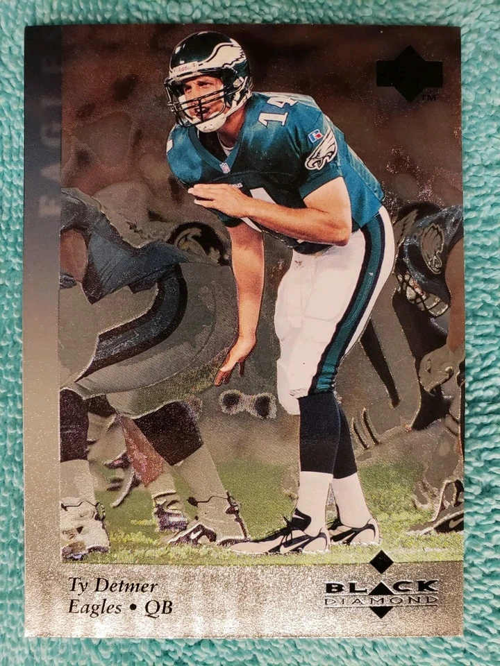1997 UPPER DECK BLACK DIAMOND TY DETMER #84 PHILADELPHIA EAGLES  - Image 2 of 4