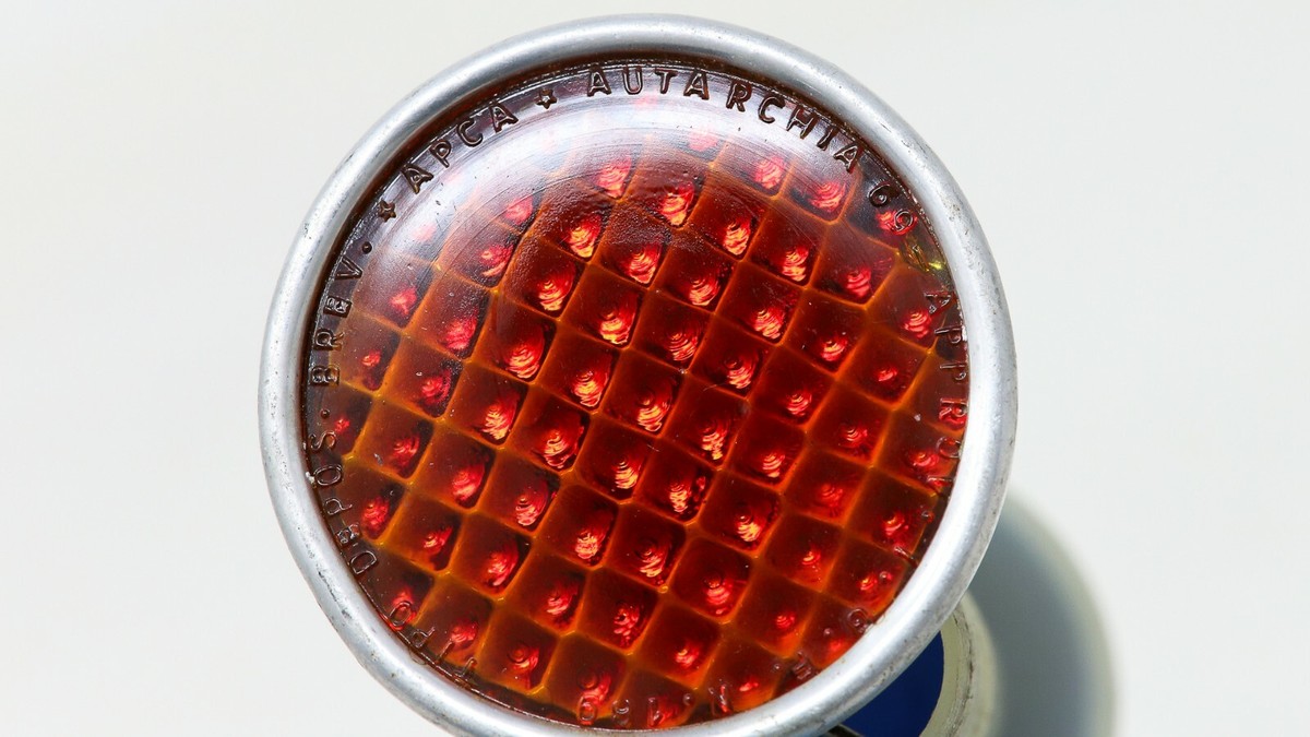 Réflecteur Feu Arrière Rouge Vintage Pour Vélo Ancien - Années 50/60, En Acier, Neuf Ancien Stock