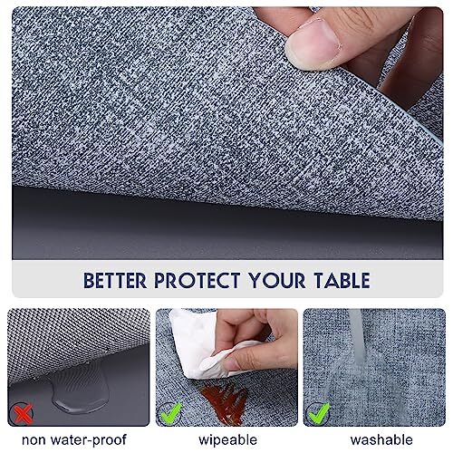 Placemats Set of 6 Faux Leather Place Mats Heat Resistant Washable