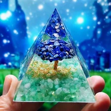 Reiki Energy Healing Large Orgone Orgonite Lapis Lazuli Aventurine Pyramid Gift