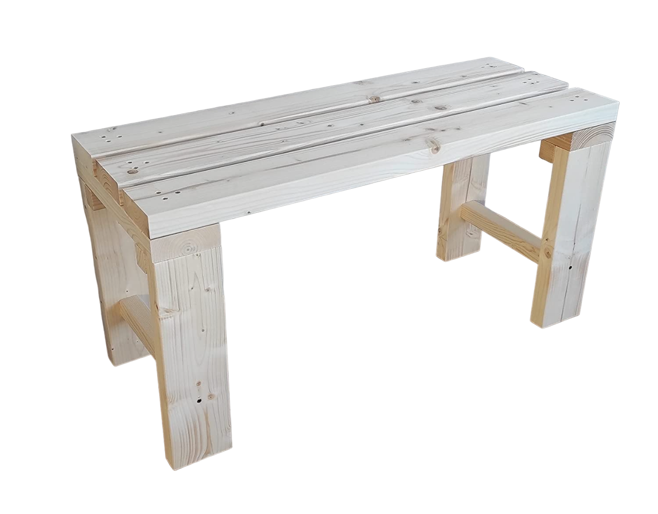 Banco De Madera De Abeto Impregnada TOTAL WOOD 2012, Modelo Clásico De 120x38.5x50 Cm, Personalizable En Color Y Medidas