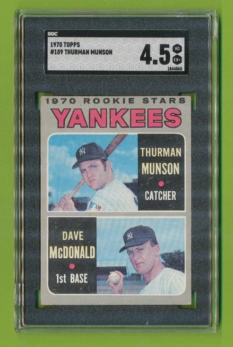 1970 Topps - Yankees Rookie Stars (#189)  Thurman Munson D. McDonald   SGC 4.5