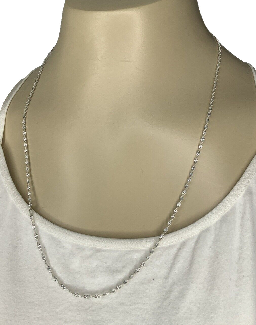 925 Sterling Solid Silver Twisted Rope Chain Neck… - image 3