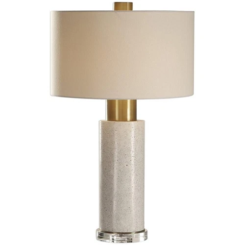 Uttermost Vaeshon Concrete Crystal and Iron Table Lamp in Bleach Wash and White - Picture 2 of 7