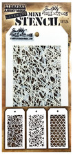 Tim Holtz Mini Layering Stencils Line String, Heart, Moroccan Trellis Design Set