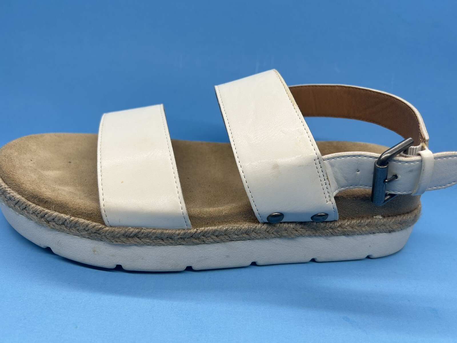 APL Time and Tru sandalo donna tg 8 bianco fibbia regolabile flatform cinturino alla caviglia