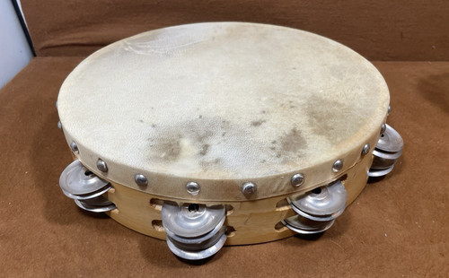 10 Inch Goatskin Hand Drum Percussion Tambourine Instrument Natural Skin