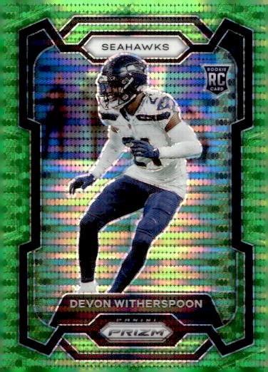 2023 Panini Prizm Devon Witherspoon #389 Neon Green Pulsar SEAHAWKS
