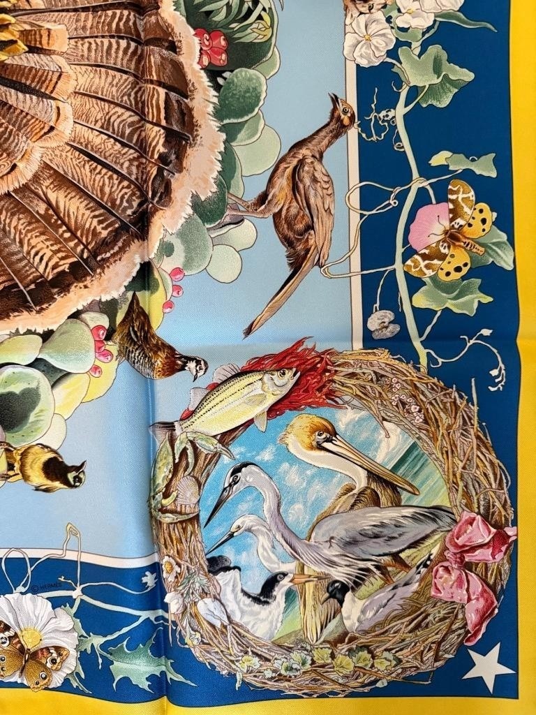 NEW Hermes Faune Et Flora du Texas Forever Limited Silk Scarf 90