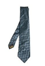 YVES SAINT LAURENT Pure Silk Men  s Blue Tie / Geometric Pattern M. In Italy E.C